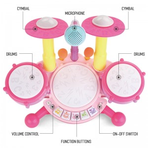 Baby Montessori Music Instrument Toddler Musical Beating Tambourine Kit Educational Microphone Jazz Drum Toy Set for Kids