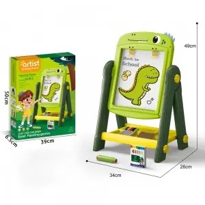Kids Double-Sided Easel Toys Set: Whiteboard & Blackboard with ABC 123 Math Symbols