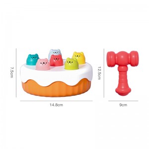 Baby Developmental Whack a Mole Cake Design Knocking Hamster Game Toy Kids Early Educational Plastic Interactive Hit Desktop Toys