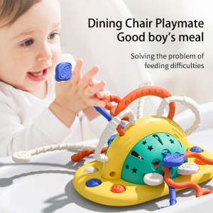 Infant Teething Comfort Toys Toddler Bubble Fidget Balls Baby Sensory Silicone Pull String Montessori Toys with Suction Cups