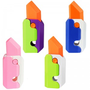 Adults Glowing Fidget Sensory Toys Small Plastic Retractable Carrot Knife Prop Stress Relief 3D Printed Gravity Radish Knife Toy