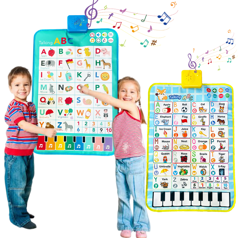 Anak-anak Enlighten Electric Learning Alphabet Talking Poster Toy Sound Speech Read Number Piano Play Educational Talking Wall Chart