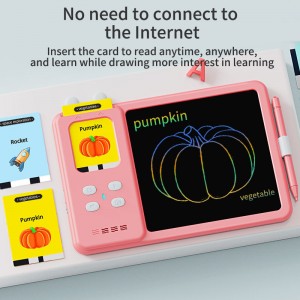 2-in-1 LCD Writing Drawing Tablet English Talking Flash Cards Montessori Educational Learning Machine Autism Sensory Toy for Kid