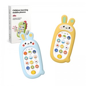 Children Removable Cartoon Rabbit Silicone Phone Case Cell Phone Toddler First Gift Educational Baby Music Toy Mobile Phone