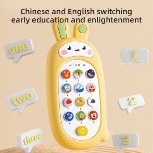 Children Removable Cartoon Rabbit Silicone Phone Case Cell Phone Toddler First Gift Educational Baby Music Toy Mobile Phone