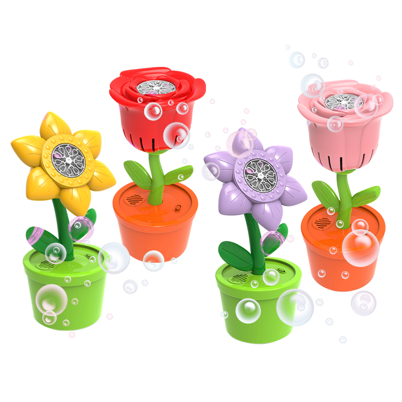 Flower Bubble Blower Machine with Music & LED Lights – Outdoor/Indoor Party Decor (4 Floral Designs)