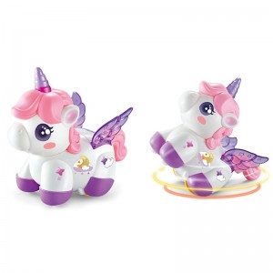 360 Degrees Rotation Stunt Walking Rechargeable Kids Unicorn Toys with Light & Music