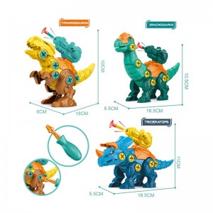 DIY Building Kit Soft Bullets Dart Launch Screws Assembly Dinosaur Toy Set with Drill for Kids STEAM Learning