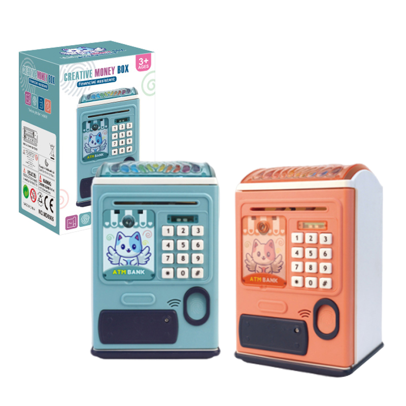 Kids Electronic ATM Machine Cash Coins Luwas Kuwarta Saving Box Dulaan Cartoon Smart Fingerprint & Password Unlocking Piggy Bank