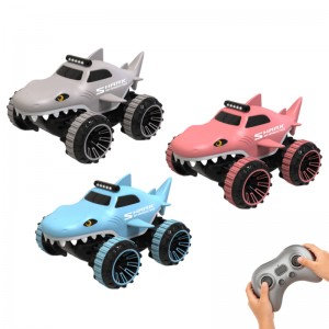 7KM/H 2.4G Remote Control Shark Truck Toys All Terrain Control Rechargeable Vehicle Plastic Amphibious Rc Car for Kids