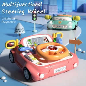 Baby Racing Car Game Driving Simulator Kids Traffic Knowledge Learning Electric Multifunctional Steering Wheel Toy for Children