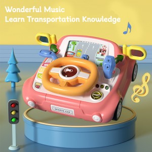 Baby Racing Car Game Driving Simulator Kids Traffic Knowledge Learning Electric Multifunctional Steering Wheel Toy for Children
