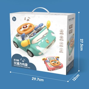 Baby Racing Car Game Driving Simulator Kids Traffic Knowledge Learning Electric Multifunctional Steering Wheel Toy for Children