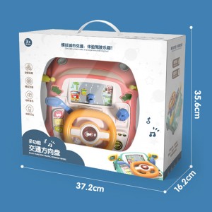 Baby Racing Car Game Driving Simulator Kids Traffic Knowledge Learning Electric Multifunctional Steering Wheel Toy for Children