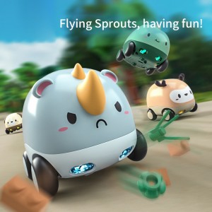 Children Plastic Mini Inertia Animal Car Toy Baby Soft Teether Cute Cartoon Pet Friction Car Toy for Kids
