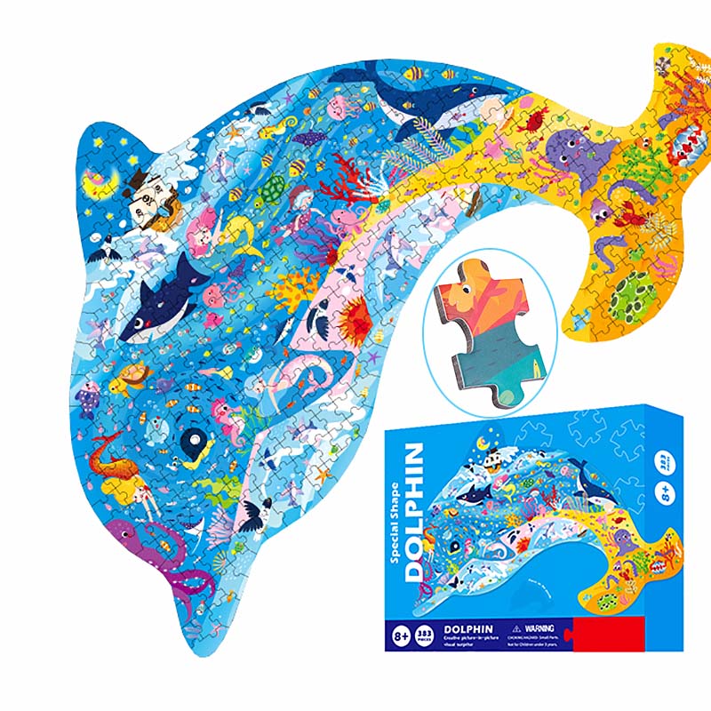 Cute Cartoon Dolphin/ Dinosaur/ Lion/ Unicorn Floor Jigsaw Puzzle Toys for Kids