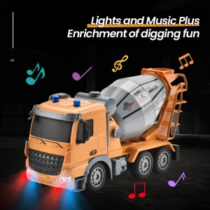 2.4G 7CH R/C Sanitation Dump Truck Garbage Transport Truck Concrete Mixer Truck Remote Control Engineering Vehicle Toy for Kids
