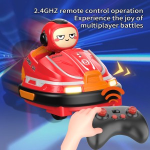 Indoor Outdoor Multiplayer Interactive 2PCS Remote Control Battle Kart Bumper Car Toy with Light and Music