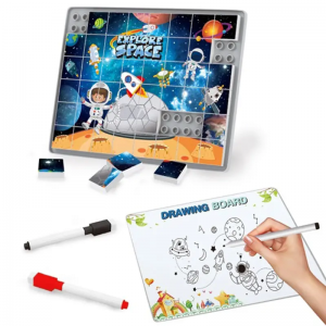 Parent-child Interactive Space Building Blocks Puzzle Toys with Drawing Board Safe Large Pieces for Toddlers Gift