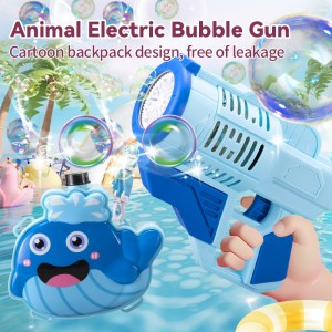 Cartoon Dinosaur/ Whale/ Unicorn Design Electric Backpack Bubble Gun Toys for Kids Summer Outdoor Activities