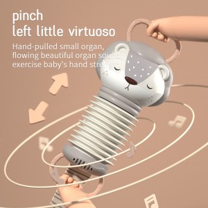 Baby Early Education Musical Toy Newborn Sleep Soothing Hanging Instrument Toy Cute Cartoon Elephant Elk Lion Accordion Toy