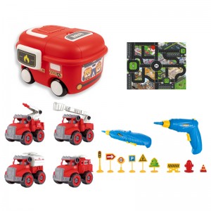 DIY Assembly Construction Vehicle Toy Set with Electric Screwdriver STEM Educational Building Kit for Kids