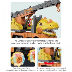 1: 14 Urban Construction Engineering Car Off Road Climbing Drifting Stunt Vehicle Kids R/C Dinosaur Toy Truck with Light & Music