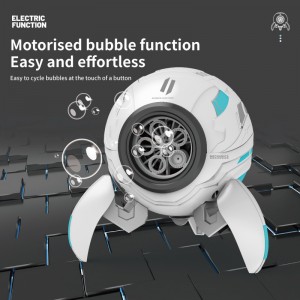Summer Outdoor 5 Holes Plastic Bubble Automatic Blower Toys Party Wedding Cool Technology Robot Bubble Machine Toys for Kid
