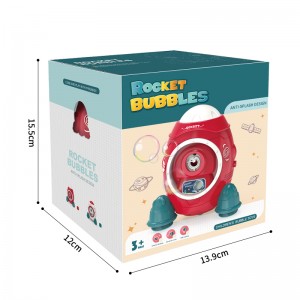 Children Bubble Blowing Toy Summer Outdoor Activity Electric Automatic Aviation Rocket Bubble Maker Machine with Colorful Light