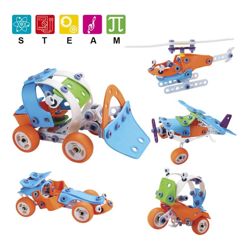 132 pìosan 5 ann an 1 Togail dèideagan STEAM Ionnsachaidh Seata Modail Innleadaireachd Foghlaim airson Balaich Pasgan Togail DIY Cruthachail airson Clann