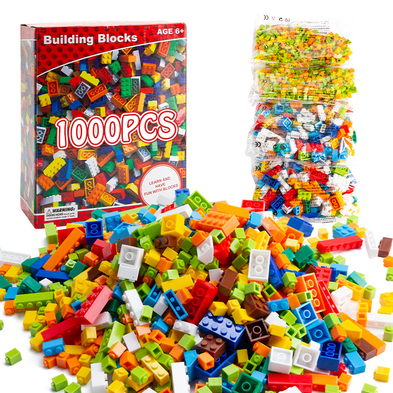 1000 PCS Blok Bangunan Pendidikan Anak Klasik Bata Dasar Partikel Konstruksi Mainan Set Kompatibel dengan Merek Utama