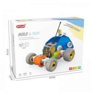 81PCS 4 in 1 STEM Building Block Car Helicopter Model Kids Imaginative Construction Play Set DIY Assembly Toys for Children