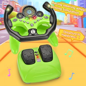 Kids Racing Simulator Toy – 360° Steering Wheel & Pedals with Suction Base, Montessori Sensory Driving Game Ages 3-8