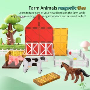 DIY Assembly 3D Farm Animal Magnetic Building Tiles Toy Children Intelligence Development