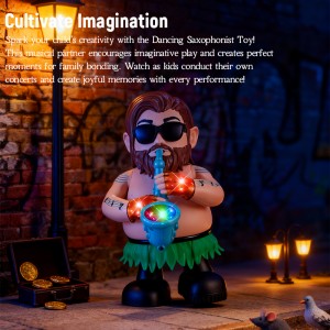 Sax Player Uncle Electric Sway Walking Dancing Saxophonist Toy with Light & Music for Kids Entertainment Gift