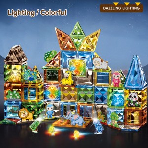 3D Diamond Animal Paradise Magnet Building Blocks Kids Educational Creative Magnetic Tiles Toys