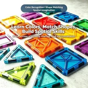 Farm Theme Magnetic Tiles Toys 40PCS Building Blocks Set Kids Early Learning Gift