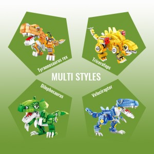 371-405PCS T-Rex Raptor DIY Assembly Animals Toys STEM Learning Dinosaur Building Blocks Toys for Kids Gift