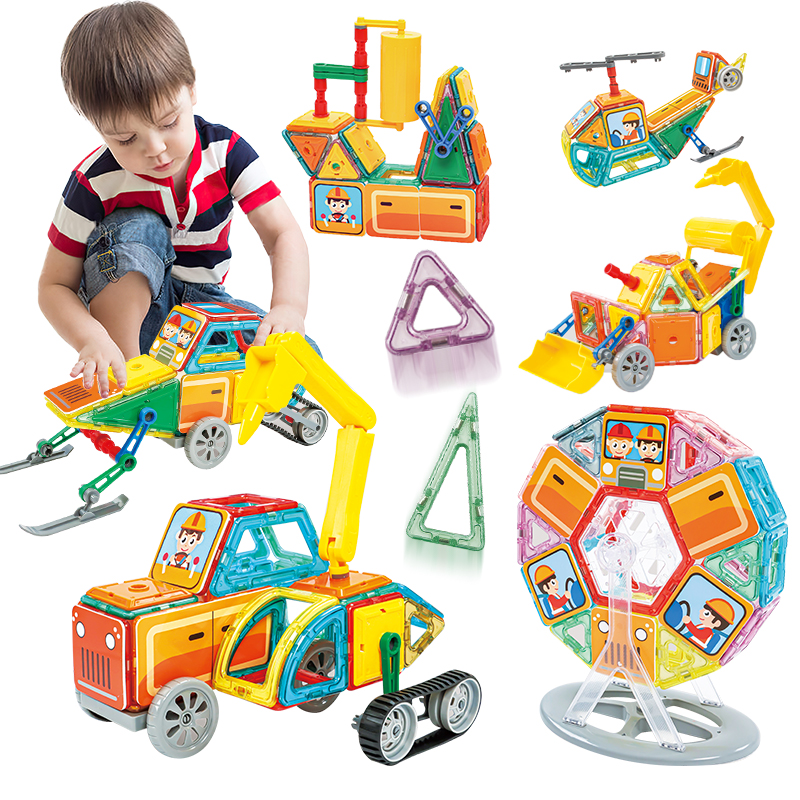 Blocaichean Togail Leacan Magnetach Dèideagan Baby Enlighten Innleadaireachd Magnet Carbadan Ceangail Dèideagan