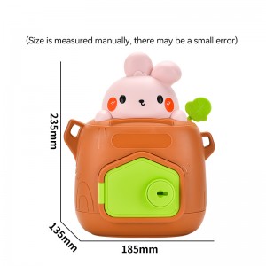 Baby Cute Bunny Coin/ Money/ jewelry Saving Box Toddlers Key Unlocking Cartoon Rabbit Piggy Bank Toys with Adjustable Straps