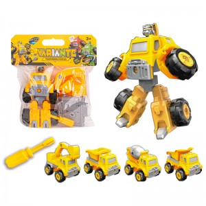 DIY Disassembly Vehicle Toy Set 3 Themes Engineering Fire Sanitation 4 Styles Each Deformatable Robot Kids Gift
