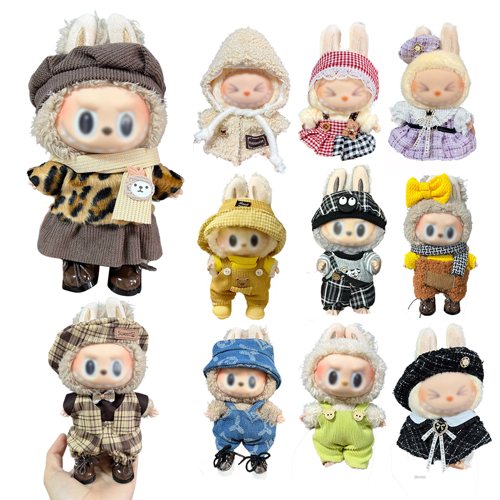 Kids Educational Doll Dress-up Game Premium Stylish Outfit Accessories 17cm Doll Clothes for Play & Display (No Doll)