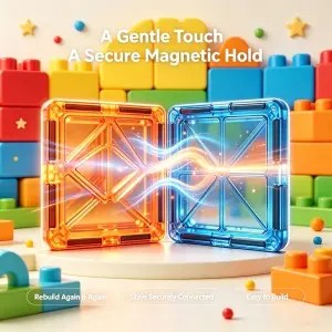 Farm Theme Magnetic Tiles Toys 40PCS Building Blocks Set Kids Early Learning Gift