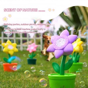 Flower Bubble Blower Machine with Music & LED Lights – Outdoor/Indoor Party Decor (4 Floral Designs)