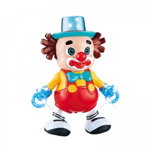 Kids Entertainment Gift Toddler Educational Party Favor Electric Sway Walking Dancing Clown Toy with Light & Music