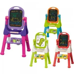 2-in-1 Height-Adjustable Easel with LCD & Traditional Board – 360° Flip, 4 Colors