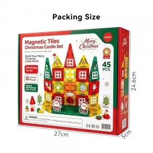45PCS Magnetic Tiles Building Blocks Set – STEM Toys for Early Learning