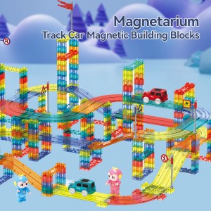 Magnetic Tiles Flexible Assembling Mini Car Racing Track Toy Kids DIY Orbital Slot Building Blocks Toy