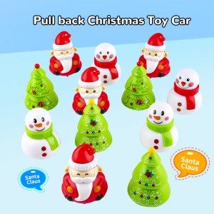 12PCS Christmas Pull Back Cars Santa Snowman Truck Toy Set Eco-Friendly STEM Gift for Kids
