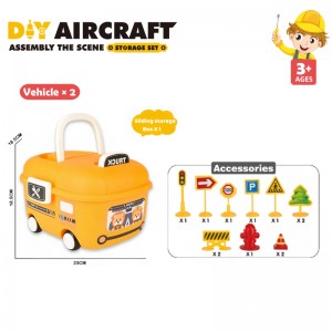 City Construction Fire Rescue Educational Play Fine Motor Skills Development DIY Kids Assembly Toy Truck Set with Storage Box